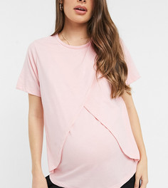 Трикотажная пижамная футболка розового цвета для кормящих мам ASOS DESIGN Maternity-Розовый