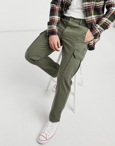 Облегающие брюки карго цвета хаки Topman-Зеленый