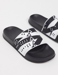 Черные шлепанцы с широкой перемычкой ASOS Unrvlld Supply-Черный