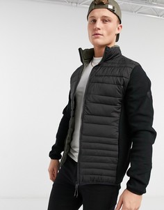 Черная дутая куртка с трикотажными рукавами Jack & Jones Originals-Черный