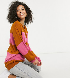 Oversized-джемпер в стиле регби в полоску с воротником ASOS DESIGN Tall-Многоцветный
