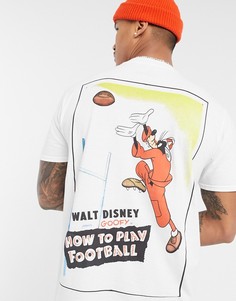 Белая футболка в стиле oversized с винтажным принтом Гуфи на спине ASOS DESIGN Disney-Белый