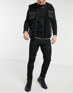 Черные зауженные джинсы ASOS DESIGN-Черный