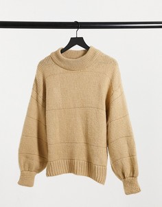 Бежевый oversized-джемпер с декоративной строчкой ASOS DESIGN