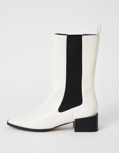 Кремовые высокие ботинки с вставками River Island-Бежевый