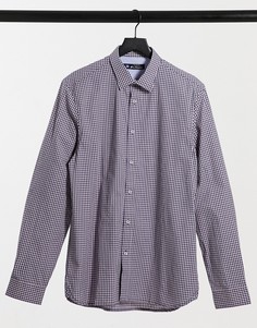 Рубашка розового цвета узкого кроя в клеточку Ben Sherman-Розовый