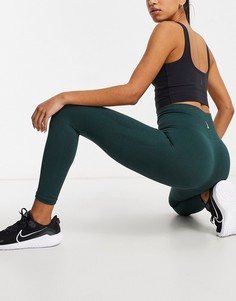 Зеленые бесшовные леггинсы длиной 7/8 Nike Yoga-Зеленый