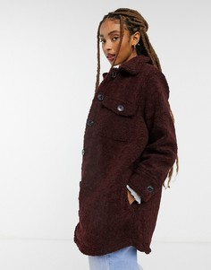 Куртка-рубашка из искусственного меха Brave Soul-Красный