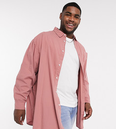 Пыльно-розовая удлиненная рубашка в стиле oversized ASOS DESIGN Plus-Розовый
