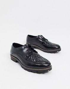 Черные кожаные ботинки на шнуровке с массивной подошвой Ben Sherman-Черный