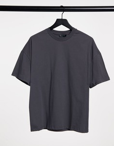 Футболка в стиле oversized черного цвета ASOS DESIGN-Серый