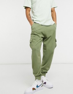 Джоггеры-карго зеленого цвета в стиле oversized с карманами от комплекта ASOS DESIGN-Зеленый