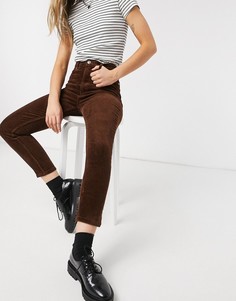 Коричневые брюки из хлопчатобумажного вельвета Monki Kimmy-Коричневый