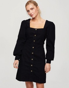Черное платье мини с длинными рукавами Miss Selfridge-Черный