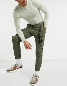 Брюки карго цвета хаки Bershka-Зеленый