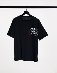 Черная футболка с принтом "Paris" New Look-Черный