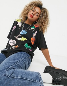 Черная футболка с изображениями леденцов Love Moschino-Черный