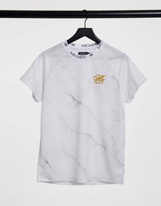 Белая футболка с фирменным мраморным принтом Burton Menswear-Белый