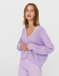 Свободный лиловый кардиган Stradivarius-Фиолетовый