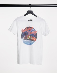 Футболка с новогодним принтом "Coca-Cola" ASOS DESIGN-Белый