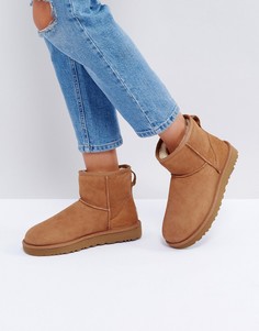Ботинки орехового цвета UGG Classic Mini II-Рыжий