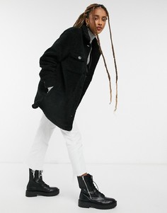 Куртка-рубашка из искусственного меха Brave Soul-Черный