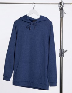 Синий удлиненный худи из органического хлопка ASOS DESIGN