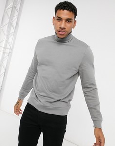 Серый свитшот-водолазка ASOS DESIGN