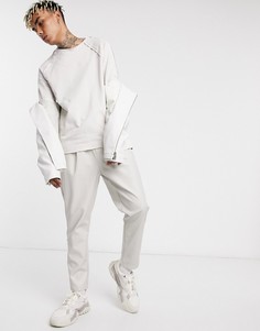 Бежевый свитшот с необработанными краями ASOS DESIGN