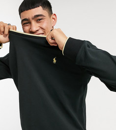 Эксклюзивный черный свитшот с золотистой отделкой и логотипом Polo Ralph Lauren x ASOS