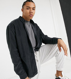 Черная выбеленная вельветовая рубашка в стиле 90-х ASOS DESIGN Tall-Серый