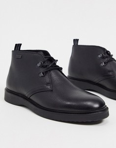 Черные кожаные ботинки Barbour International Piston-Черный
