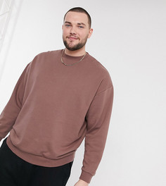 Коричневый oversize-свитшот ASOS DESIGN