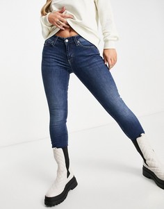 Синие выбеленные джинсы скинни с классической талией Calvin Klein Jeans-Голубой