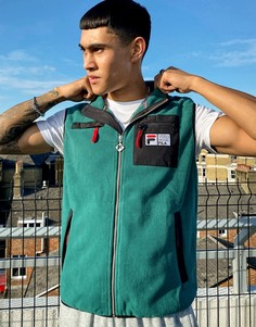 Зеленый флисовый жилет с нашивкой "White Rock" Fila Antelao
