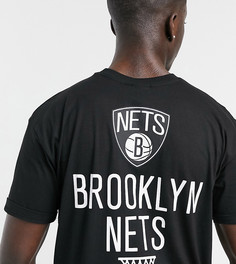 Черная футболка с принтом на спине New Era NBA Brooklyn Nets эксклюзивно для ASOS-Черный