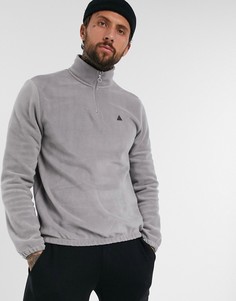 Свитшот из плотного флиса с короткой молнией и треугольником ASOS DESIGN-Серый