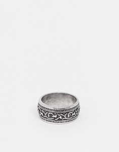 Серебристое фактурное кольцо ASOS DESIGN-Серебристый