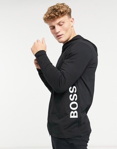 Черный худи с логотипом BOSS Bodywear