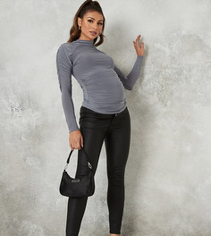 Черные обтягивающие джинсы с покрытием Missguided Maternity-Черный