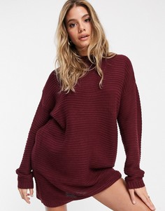 Бордовое трикотажное платье-джемпер Missguided-Фиолетовый