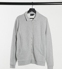 Серая меланжевая куртка-харрингтон из трикотажа ASOS DESIGN Tall-Серый