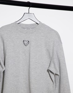 Серый хлопковый свитшот Monki Nana