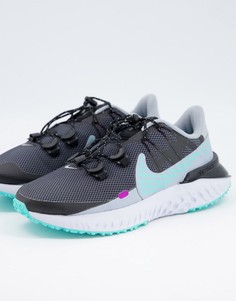 Черные кроссовки Nike Running Legend React 3 Shield-Голубой