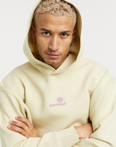 Oversized-худи желтого цвета с принтом «Daysocial» ASOS Daysocial-Серый
