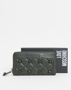 Черный жаккардовый кошелек с логотипом Love Moschino