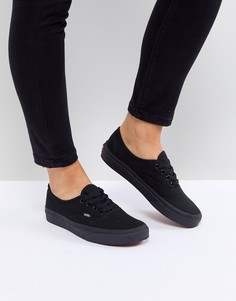 Классические черные кроссовки на шнуровке Vans Authentic-Черный
