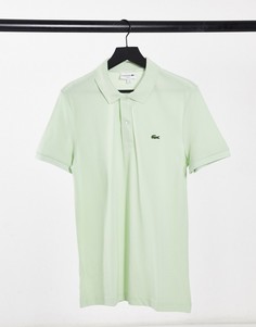 Мятно-зеленое поло из пике с логотипом Lacoste-Зеленый