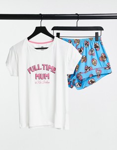 Пижама с шортами в детском стиле Chelsea Peers Santa Baby-Многоцветный