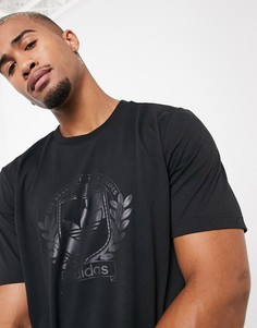 Черная футболка с эмблемой в университетском стиле adidas Originals-Черный